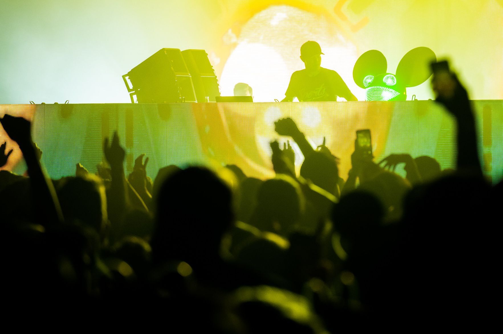 Deadmau5 performs at the Factory's grand opening